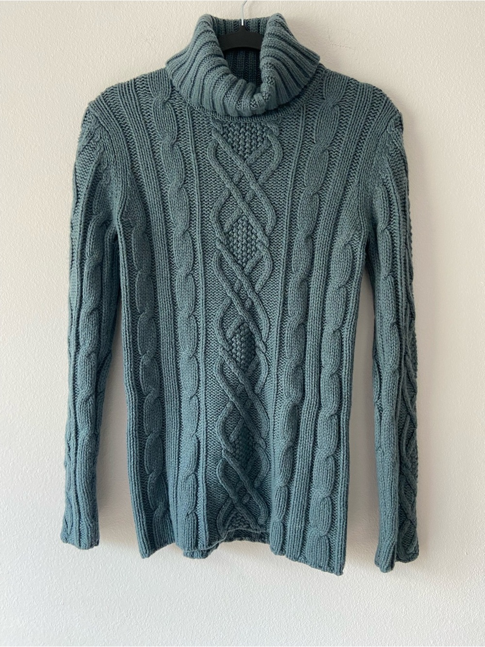 Eddie Bauer Merino Wool Cable Knit Turtleneck Sweater Size M